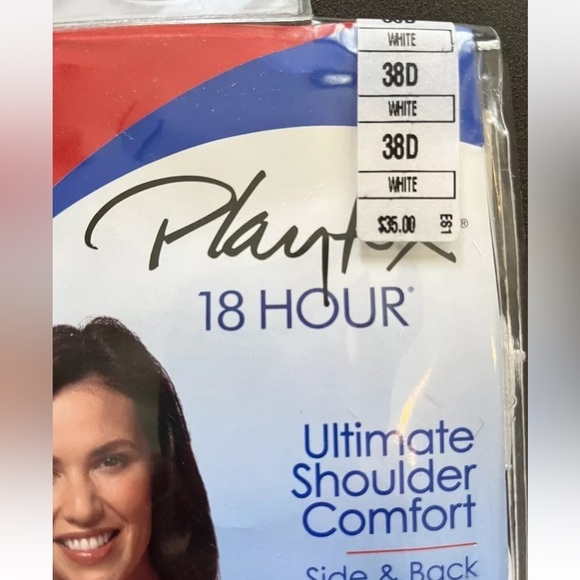 Playtex 4693 Wire free 18 Hours Ultimate Shoulder Comfort Bra 38D White NWT - Picture 3 of 5